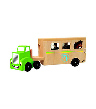 Дървен камион с конюшна снимка