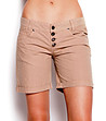 Бежови памучни дамски къси панталони Amanda -0 снимка