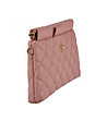 Розова дамска чанта с ромбоидни шевове Lilia-2 снимка