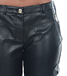 Дамски панталон в черно имитация на кожа Adelaide-3 снимка