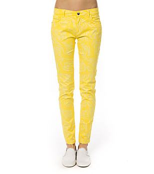 Дамски памучен панталон в жълти нюанси с принт Meredith снимка