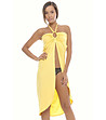 Плажна памучна рокля в жълто Ellen-3 снимка