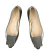 Дамски сиви обувки от естествена кожа с гланцов ефект Alisha-1 снимка