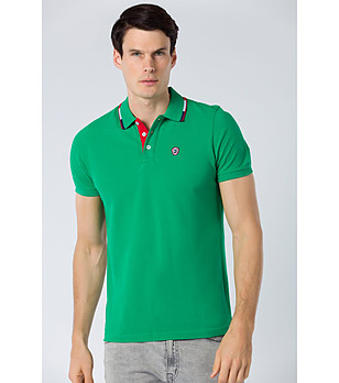 Памучна мъжка блуза в зелено Douglas снимка