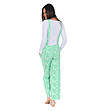 Памучна дамска пижама от 2 части в бяло и зелено-1 снимка