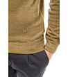 Мъжки пуловер от вълна мерино в цвят горчица с яка Erik-4 снимка