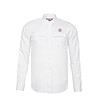 Бяла мъжка памучна риза Bartek-4 снимка