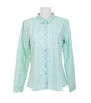 Зелена дамска памучна риза на точки снимка