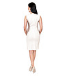 Бяла рокля с бежови елементи Lina-1 снимка