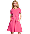 Памучна рокля в нюанс на цвят циклама от фино плетиво Carlina-0 снимка
