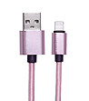 Розов USB кабел с висока устойчивост iPhone 5/6-1 снимка