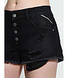 Памучни дамски къси панталонки в черно-3 снимка