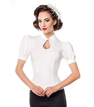 Бяла дамска блуза Simina снимка