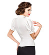 Бяла дамска блуза с буфан ръкави Simina-1 снимка