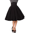 Черна клоширана пола с декоративни копчета Mena-0 снимка