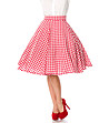 Памучна пола в червено и бяло на каре Sarah-0 снимка