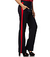 Черен дамски панталон с червен кант-2 снимка