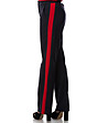 Черен дамски панталон с червен кант-4 снимка