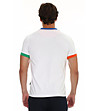 Памучна мъжка тениска в бяло с контрастни кантове Gino-1 снимка