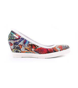 Многоцветни дамски кожени обувки тип мозайка Paloma снимка