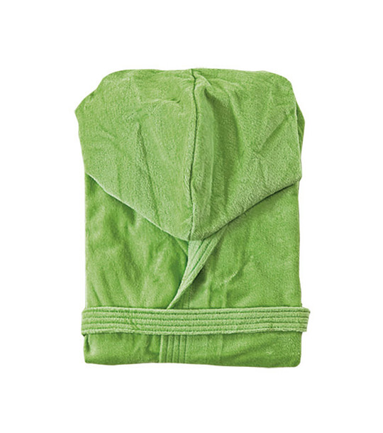 Зелен халат за баня с качулка снимка