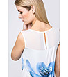 Лятна рокля в бяло с флорален принт в синьо Millie-3 снимка