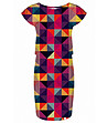 Къса многоцветна рокля с фигурални мотиви Violeta-1 снимка