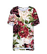 Асиметрична блуза в цвят екрю с флорален принт Flora-1 снимка