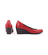Дамски кожени обувки в червено и черно с платформа Ismena-3 снимка