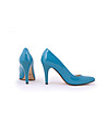 Лачени дамски кожени обувки в цвят тюркоаз Catherine-3 снимка
