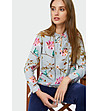 Светлосиня дамска блуза с флорален принт Irma-3 снимка