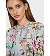 Светлосиня дамска блуза с флорален принт Irma-4 снимка