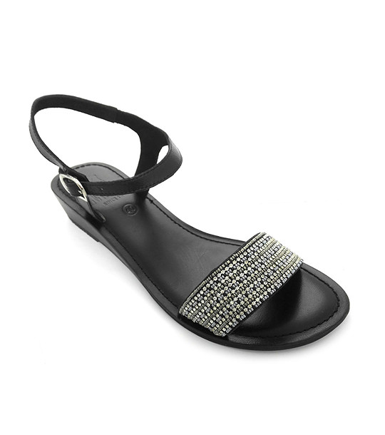 Черни кожени дамски сандали Gisele снимка