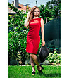 Комплект от червена рокля и блуза-1 снимка