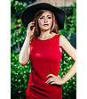 Комплект от червена рокля и блуза-4 снимка