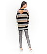 Дамски пуловер в сиво, черно и цвят тютюн Lizette-3 снимка