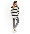 Дамски пуловер в сиво, бежово и графит Lizette-3 снимка