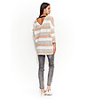 Дамски пуловер в цвят сьомга, сиво и екрю-3 снимка
