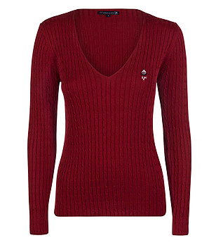 Дамски пуловер в цвят бордо Sali снимка