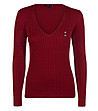 Дамски пуловер в цвят бордо Sali-0 снимка