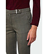 Кариран прав панталон в сиво-кафява гама Ruth-4 снимка