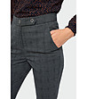 Сив кариран панталон с висока талия Jessica-4 снимка