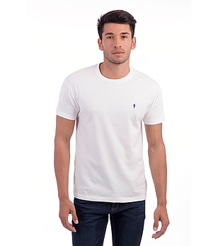 Мъжка памучна тениска в бяло Mario снимка