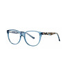 Сини дамски рамки за очила с кафяви мотиви-0 снимка