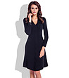 Черна рокля с дълъг ръкав Chiara-0 снимка