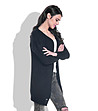 Дамска плетена черна жилетка Maddalena-1 снимка