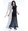 Черна рокля с мрежесто покритие Elrica-3 снимка