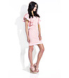 Памучна рокля в розово с къдрички Barbara-3 снимка