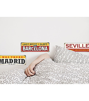 Декоративен стикер за стена Madrid Barcelona Seville снимка
