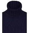 Тъмносин дамски пуловер с вълна Verona-3 снимка